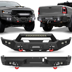 POFENZE Ram 1500 TRX Front and Rear Bumper Set for 2021-2025 Ram 1500 TRX, Heavy-Duty Steel Bumpers