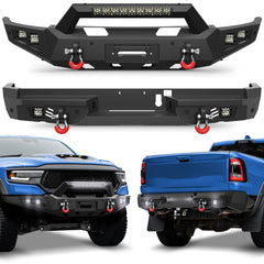 POFENZE Ram 1500 TRX Front and Rear Bumper Set for 2021-2025 Ram 1500 TRX, Heavy-Duty Steel Bumpers