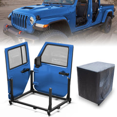 POFENZE Jeep Door Storage Cart for Wrangler YJ TJ JK JL & Gladiator JT, 4-Door Rolling Holder