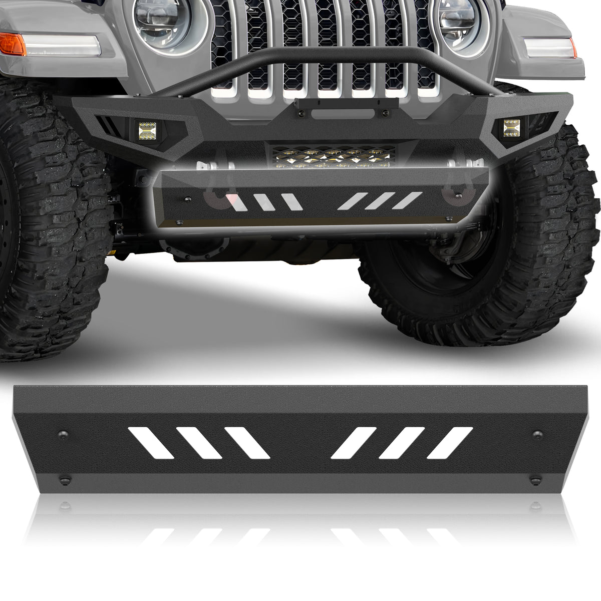 POFENZE Front Skid Plate for 2018-2025 Jeep Wrangler JL & 2020-2025 Gladiator JT