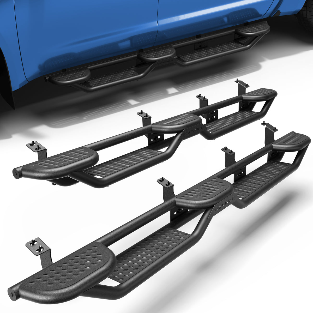POFENZE Running Boards for 2007-2021 Toyota Tundra CrewMax, 3-Step Side Steps