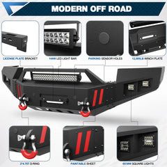 11-14 GMC Sierra Front and Rear Bumper Combo, Full Width Offroad Bumper Set for 2011-2014 GMC Sierra 2500/3500