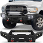 19-24 Ram 2500 Front Bumper Full Width Offroad Bumper w/Winch Plate, 144W Light Bar, 4x18w Lights, D-rings, License Plate Bracket for 2019-2024 Dodge Ram 2500/3500 Pickup Truck POFENZE