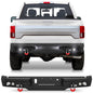 Rear Bumper for 2018-2020 Ford F150 Pickup Trucks Full Width Offroad Bumper w/Step Plate, 2x18w Lights, D-rings, License Plate Lights (Excluding Raptor)