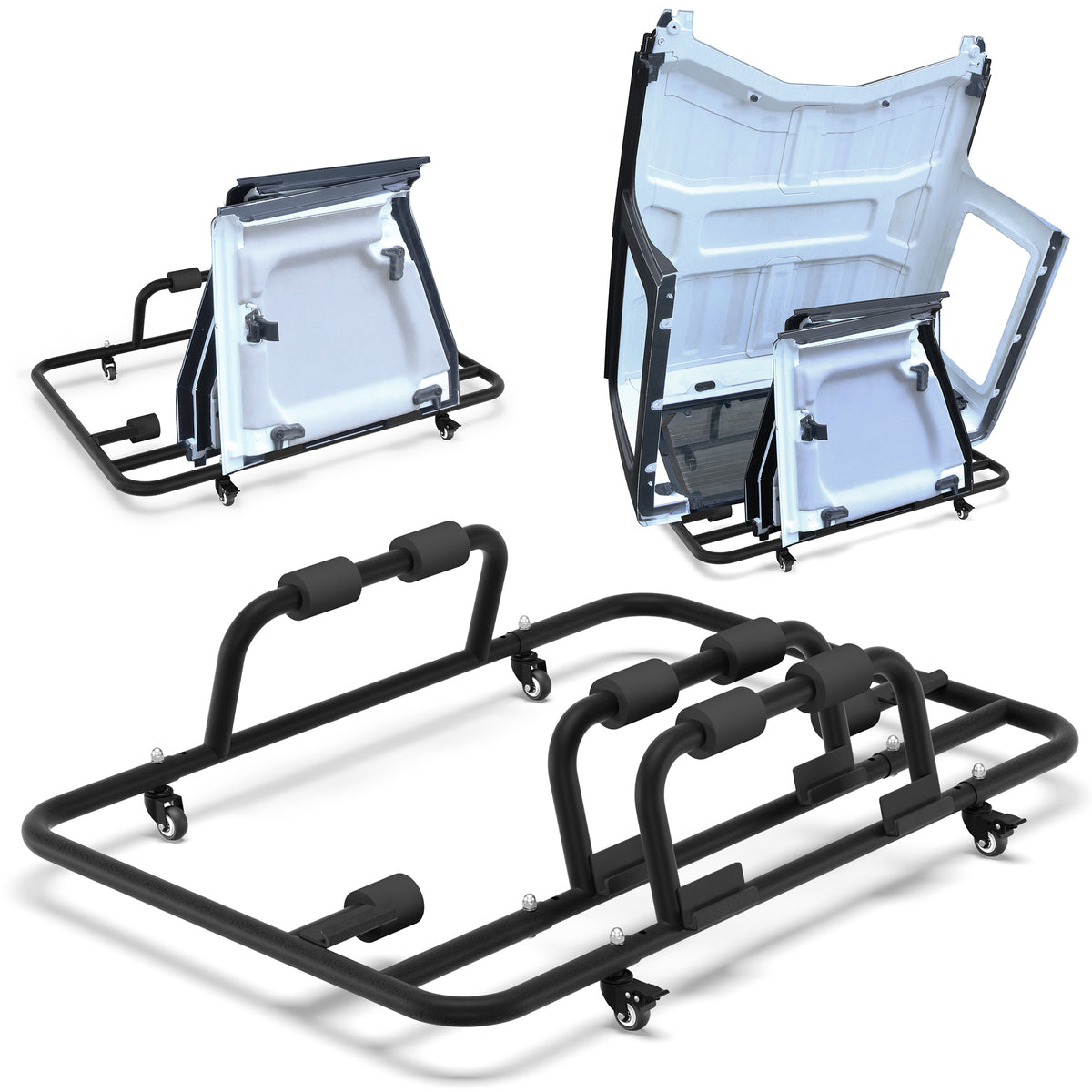 POFENZE Hardtop Storage Cart for Jeep Wrangler CJ-7 YJ TJ JK JL, Rolling Hard Top Carrier