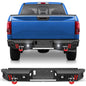 Rear Bumper Compatible with Ford F-150 2015-2023, Textured Black Pickup Truck F150 Bumper with Stainless Steel Step Plate, Lights and D-ring (Excluding Raptor & Ecoboost)