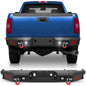 Rear Bumper for 2011-2014 Chevy Silverado/GMC Sierra 2500/3500 Full Width Offroad Bumper w/Step Plate, 2x18w Lights, D-rings for 2011-2014 Chevy Silverado and GMC Sierra 2500/3500 Trucks