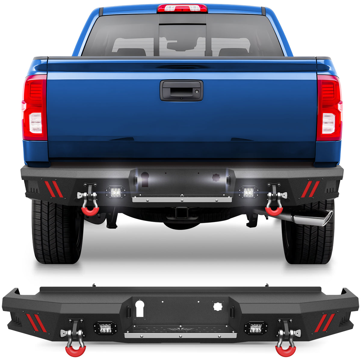 Truck Rear Bumper Fit Chevy Silverado 1500 / GMC Sierra 1500 (2007-2013)