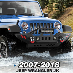 POFENZE Front Skid Plate for 2007-2018 Jeep Wrangler JK JKU, Steel Bumper Lower Guard