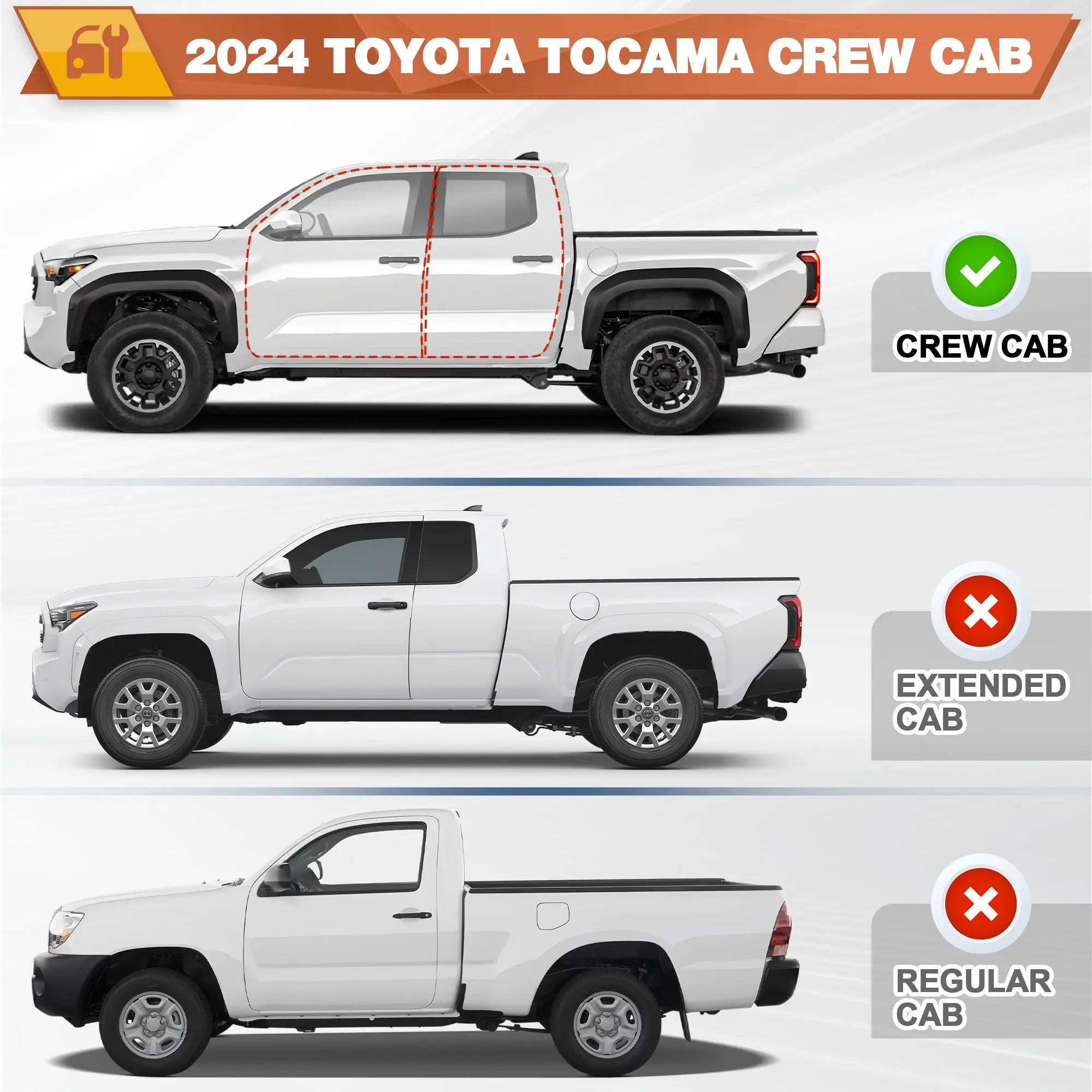 2024-2025 Toyota Tacoma Roof Rack Double Cab Crew Cab（4 Doors Cargo Carriers Luggage Storage Heavy Duty Basket Holder Carbon Steel Cross Bars POFENZE