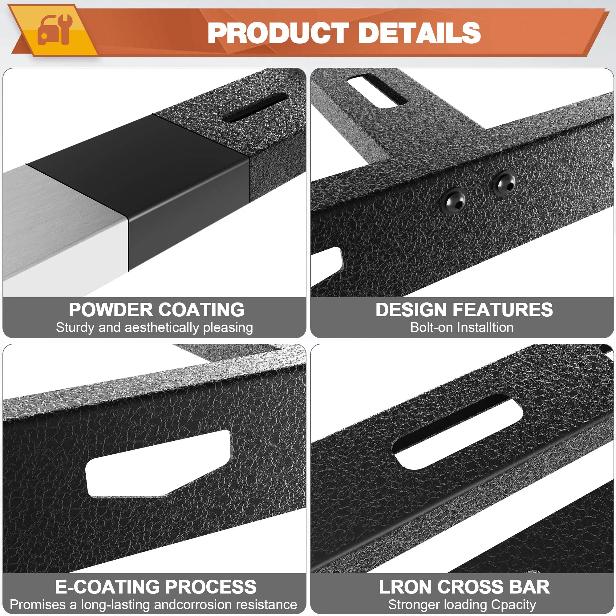 2024-2025 Toyota Tacoma Roof Rack Double Cab Crew Cab（4 Doors Cargo Carriers Luggage Storage Heavy Duty Basket Holder Carbon Steel Cross Bars POFENZE