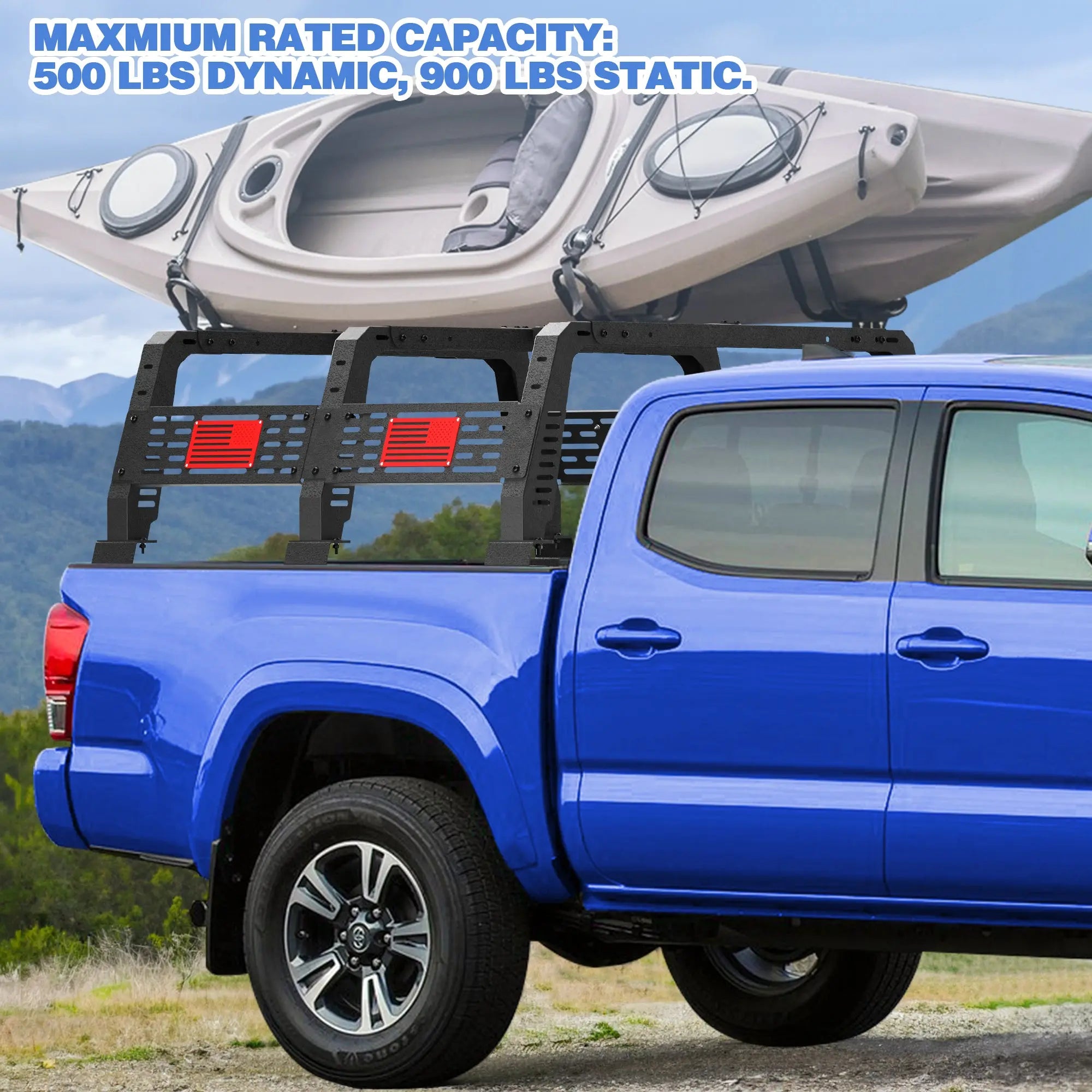22.5" High Truck Bed Rack for Full-Size Trucks w/Out Bed Rails Overland Bed Rack for 2002-2023 Dodge Ram 1500, 2014-2022 Chevy Silverado 1500, 2015-2023 Ford F150, 2007-2013 Tundra POFENZE