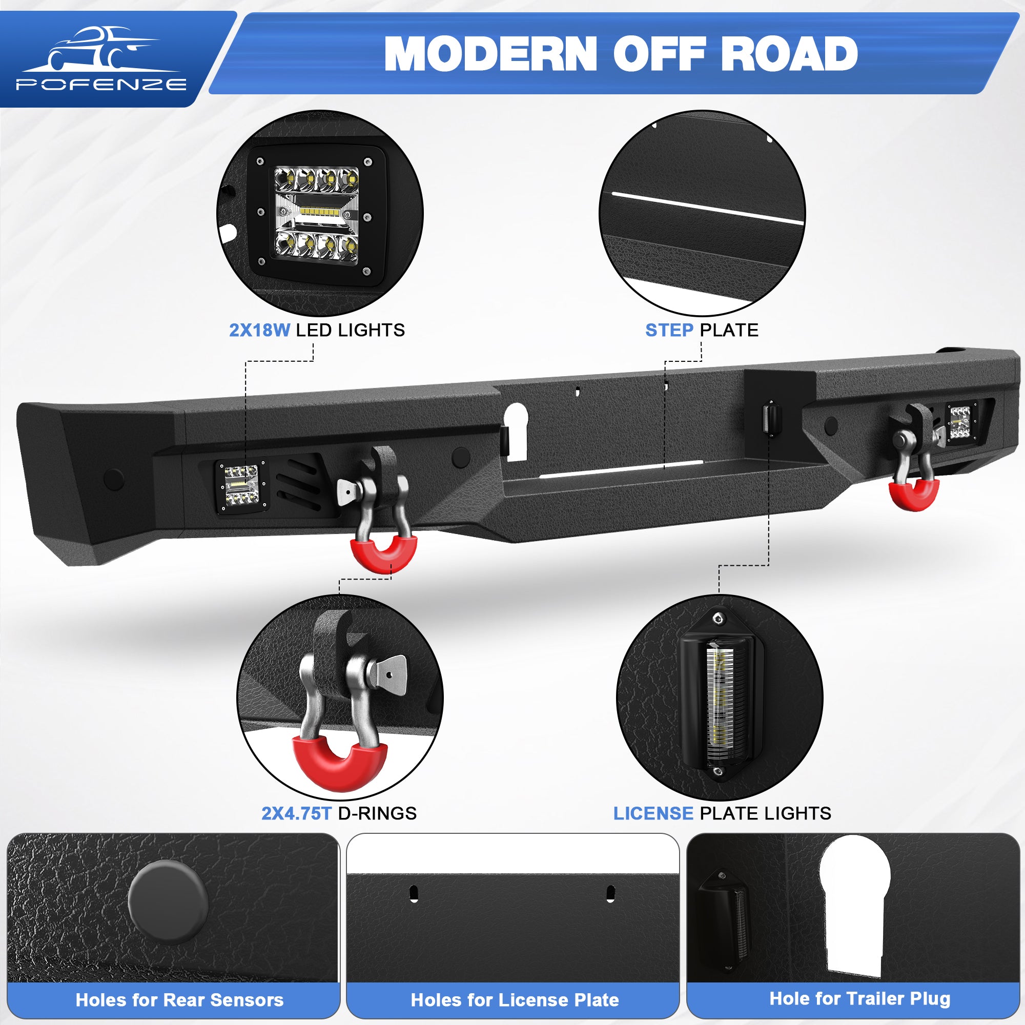 Rear Bumper Full Width for 2007-2013 Tundra