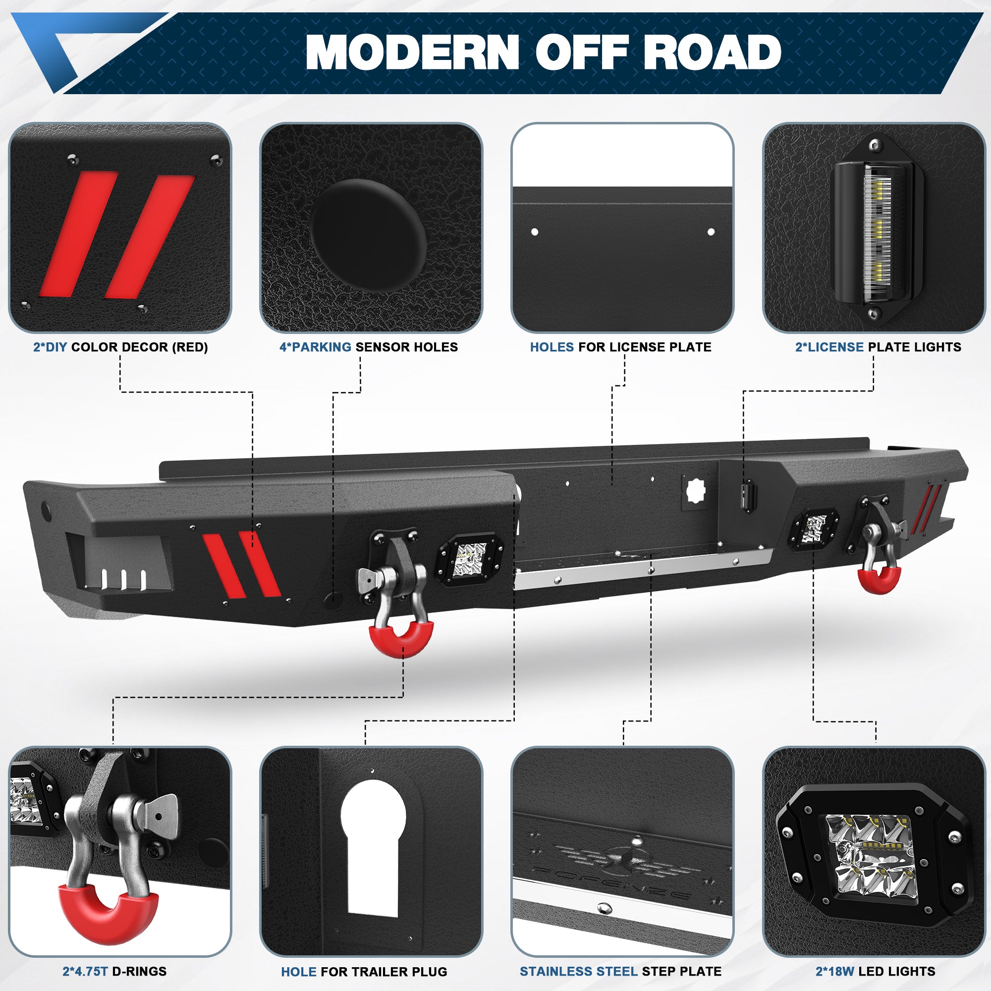 Truck Rear Bumper Fit Chevy Silverado 1500 / GMC Sierra 1500 (2007-2013)