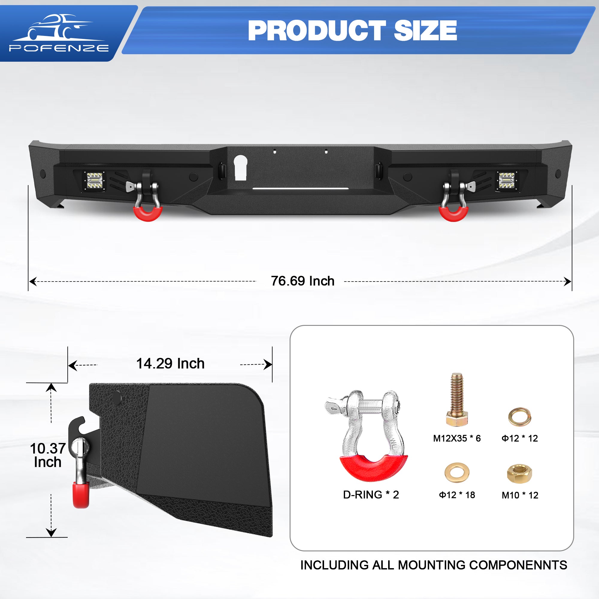 Rear Bumper Full Width for 2007-2013 Tundra