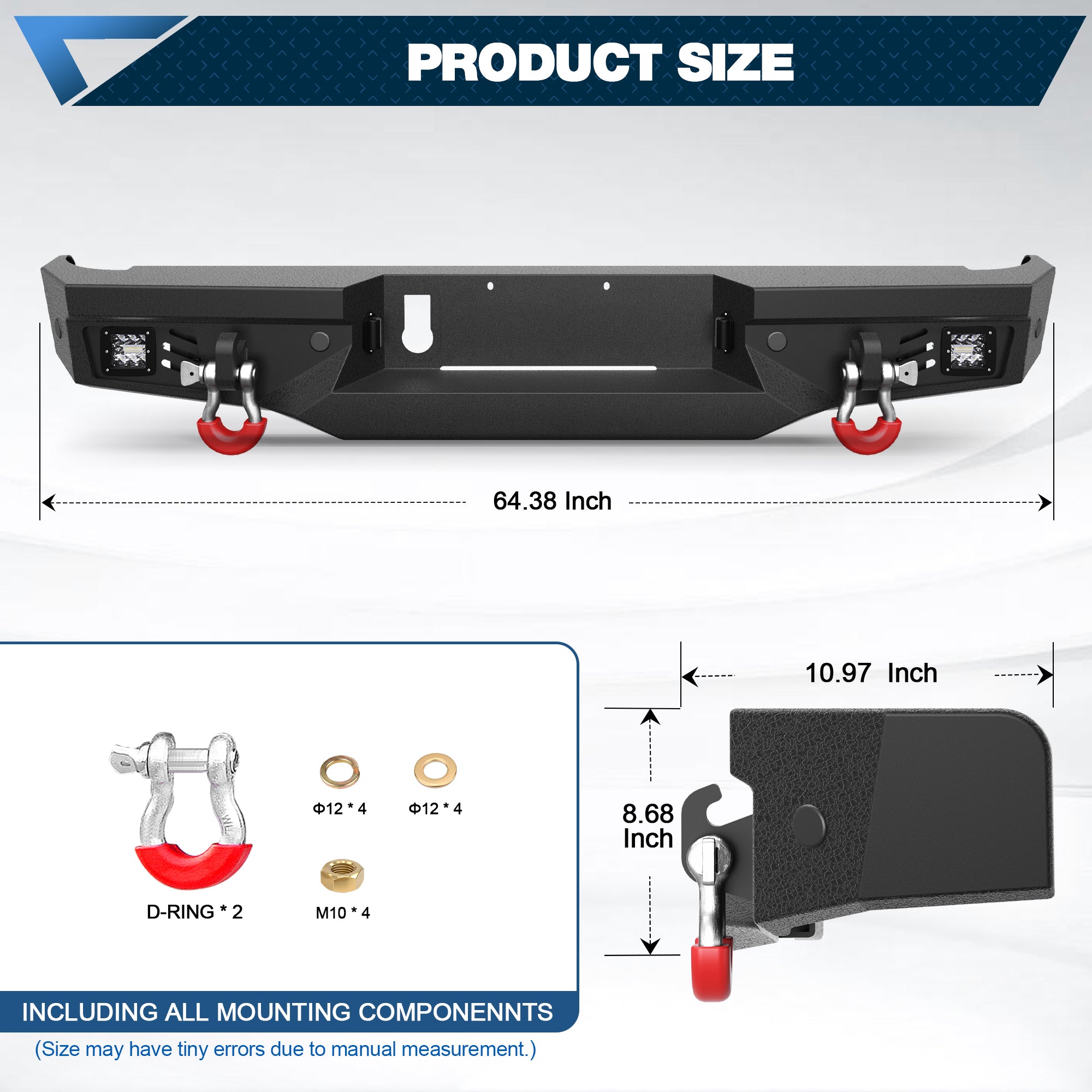 Rear Bumper Fit for Gladiator JT 2020 2021 2022 2023 2024