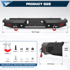 Truck Rear Bumper Fit Chevy Silverado 1500 / GMC Sierra 1500 (2007-2013)