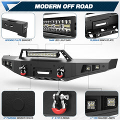POFENZE F250 Front Bumper and Rear Bumper Set for 2008 2009 2010 Ford F250 F350 F450 Super Duty