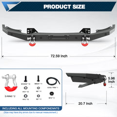 POFENZE Lower Front Bumper for 2003-2009 Toyota Land Cruiser Prado 120 LC120