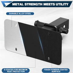 POFENZE License Plate Holder for 2-Inch Trailer Hitch Receiver, Locking Mounting Bracket