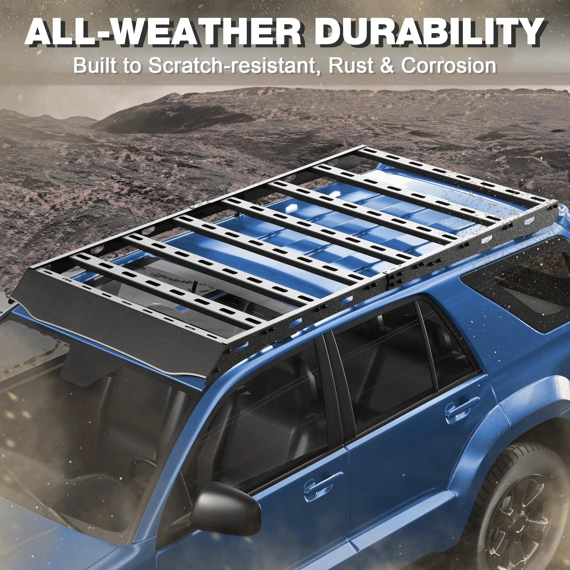 4Runner Full Length Roof Rack for 2003-2009 Toyota 4Runner Overlanding Rooftop Crossbar Cargo Basket Carrier - POFENZE