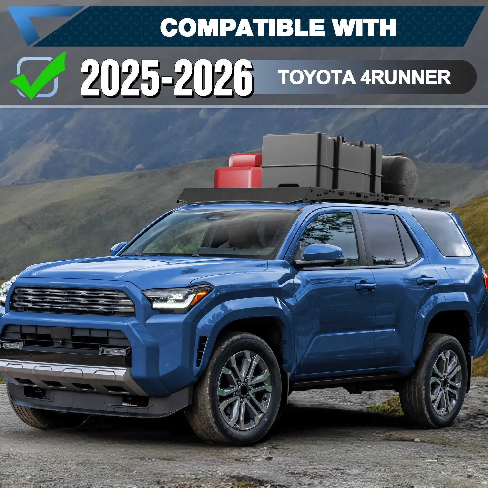 Toyota 4Runner Roof Rack for 2025 2026 Toyota 4Runner 6th Gen Overlanding Full Length Rooftop Crossbar Cargo Basket Carrier 