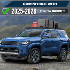 Toyota 4Runner Roof Rack for 2025 2026 Toyota 4Runner 6th Gen Overlanding Full Length Rooftop Crossbar Cargo Basket Carrier 