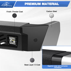 Rear Bumper for 2019-2024 Chevy Silverado/GMC Sierra 1500 Full Width Offroad Bumper w/Step Plate, 2x18w Lights, D-rings, License Plate Lights for 2019-2024 Chevy Silverado and GMC Sierra 1500 Trucks