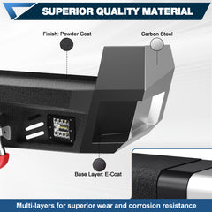 Rear Bumper for 2005-2015 Tacoma 2nd Gen Full Width Offroad Bumper w/Step Plate, 2x18w Lights, D-rings, License Plate Lights Pickup Trucks