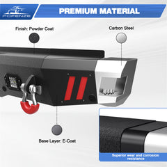 F250 Rear Bumper Full Width for 1999-2016 Ford F250/F350/F450, w/Step Plate, Fog Lights, D-rings and Sensor Holes
