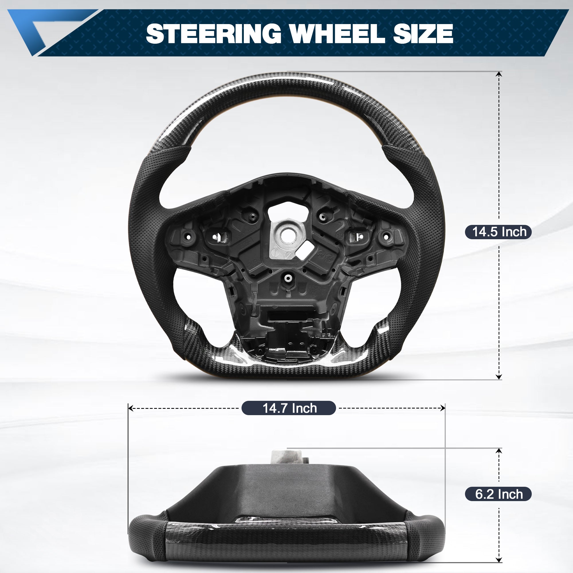 Carbon Fiber Steering Wheel For Toyota GR Supra 2019-2022 D-shaped Nappa Perforated Leather Flat-bottom Custom Steering Wheel