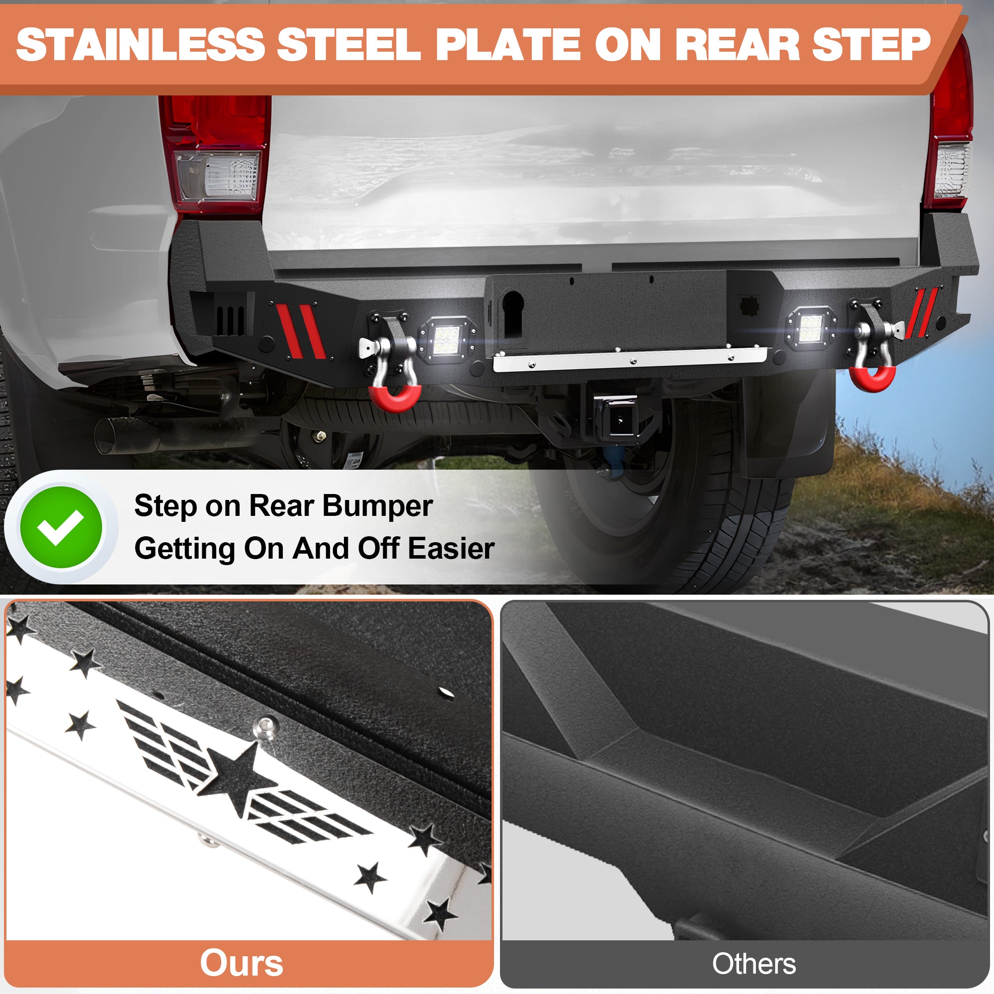 Rear Bumper Fit Toyota Tacoma 3rd Gen 2016 2017 2018 2019 2020 2021 2022 2023
