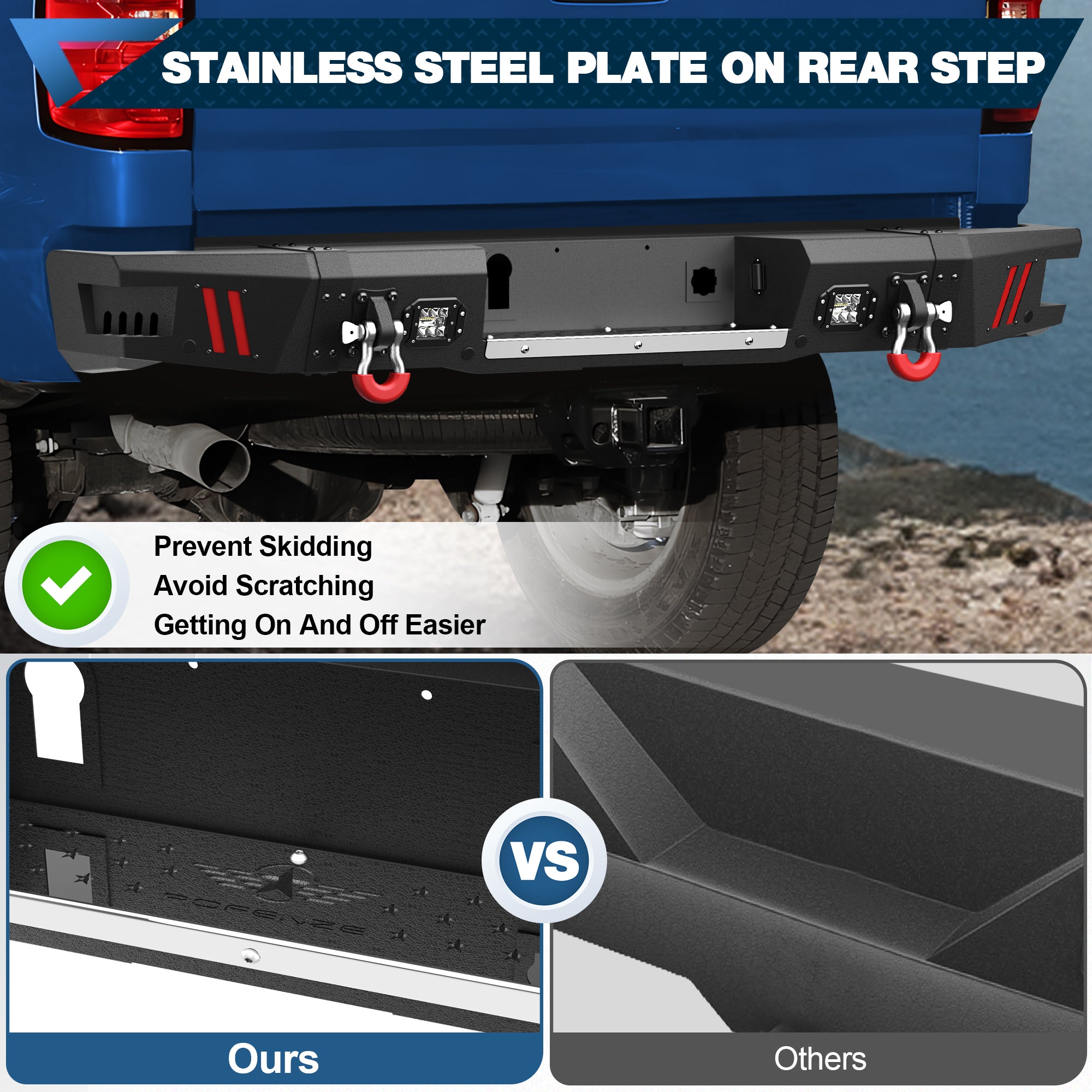 Rear Bumper Fit Chevy Silverado/GMC Sierra 2500/3500 HD 2015 2016 2017 2018 2019