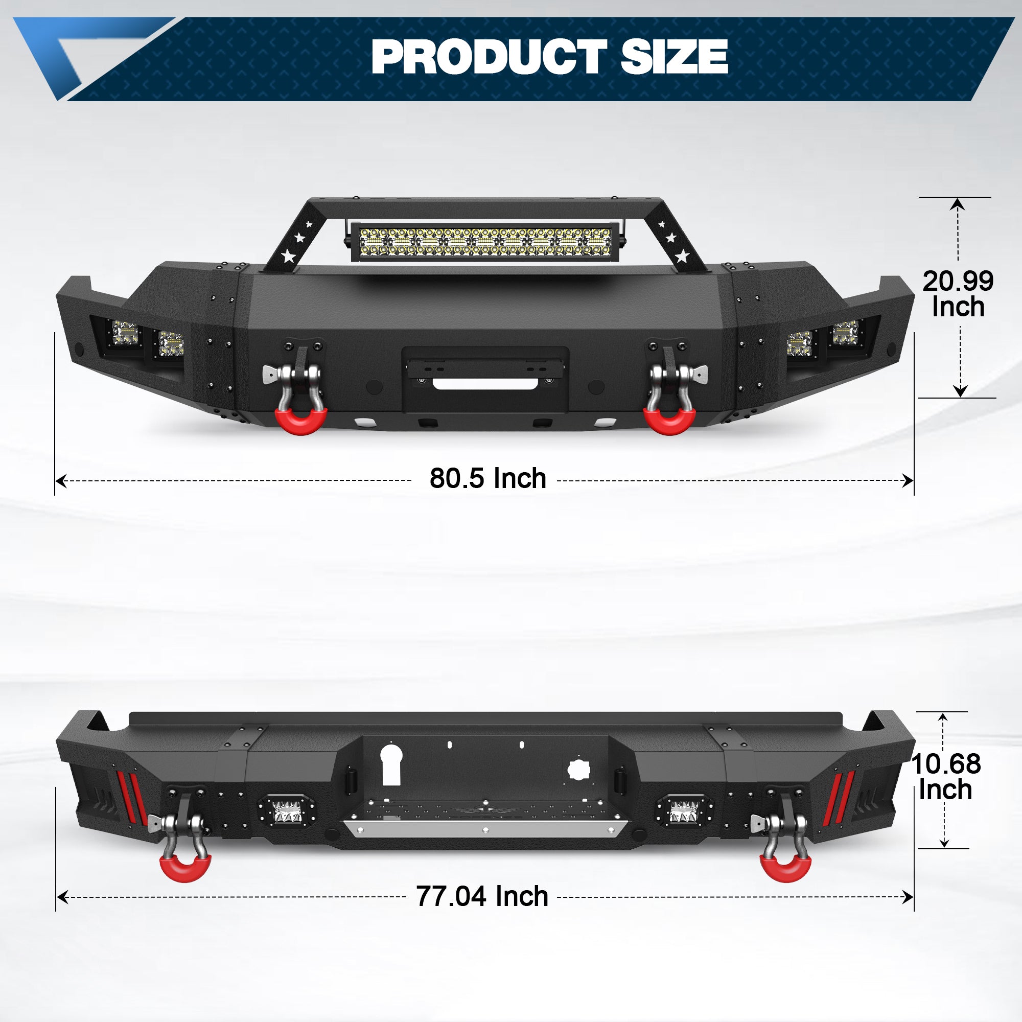 for Sierra 1500 Pickup Truck Front Bumper and Rear Bumper for 2019 2020 2021 2022 GMC Sierra 1500 - POFENZE