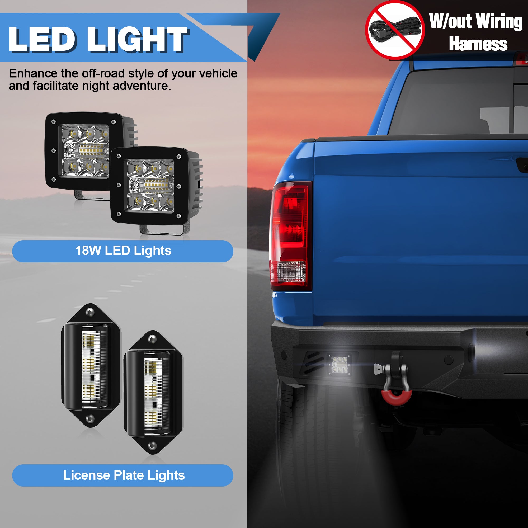 Front Bumper Compatible with Dodge Ram 1500 2013-2018 (Exclude Rebel) and Ram 1500 2019-2023 Classic, with Winch Plate, LED Lights and D-rings