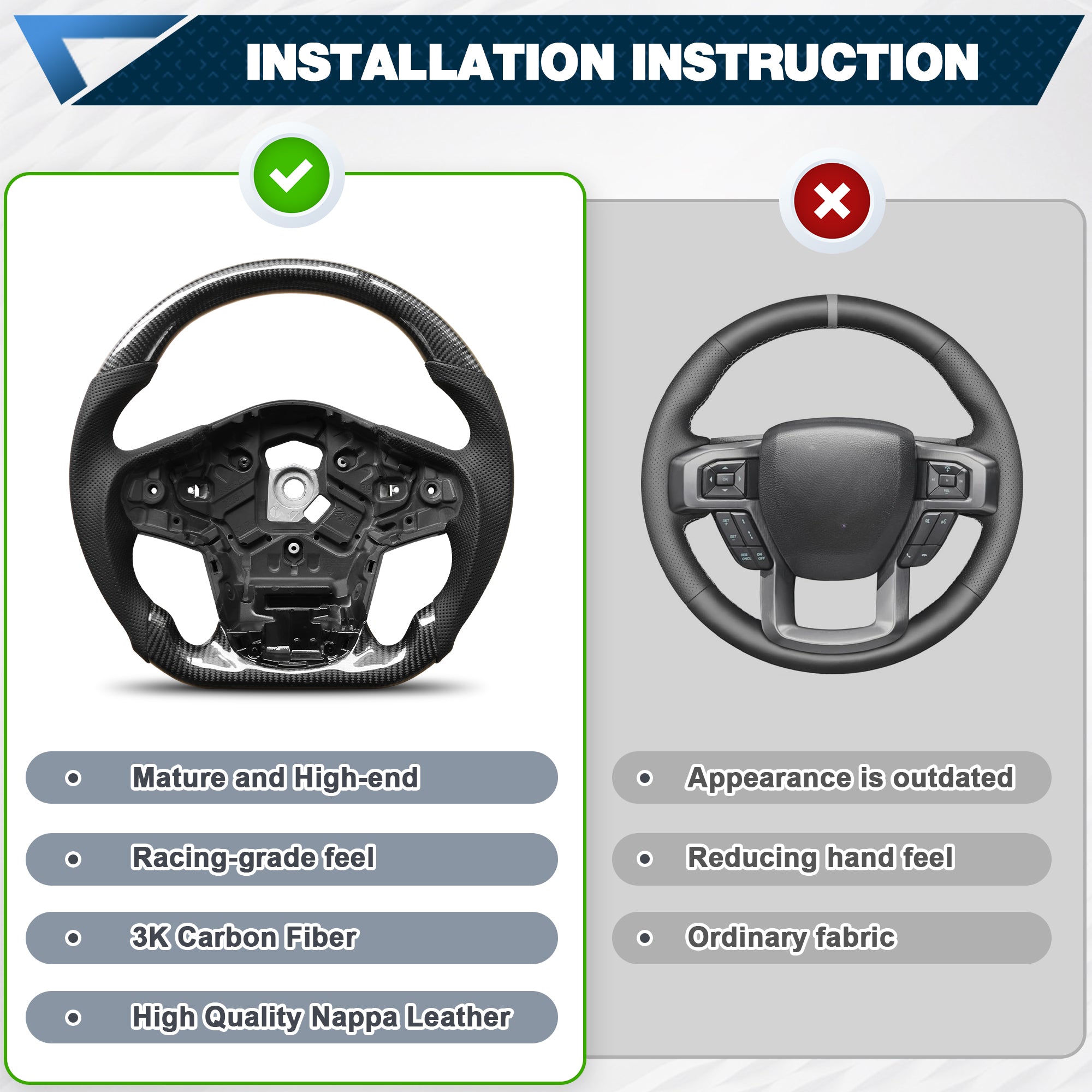 Carbon Fiber Steering Wheel For Toyota GR Supra 2019-2022 D-shaped Nappa Perforated Leather Flat-bottom Custom Steering Wheel