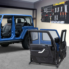 POFENZE Jeep Door Storage Cart for Wrangler YJ TJ JK JL & Gladiator JT, 4-Door Rolling Holder