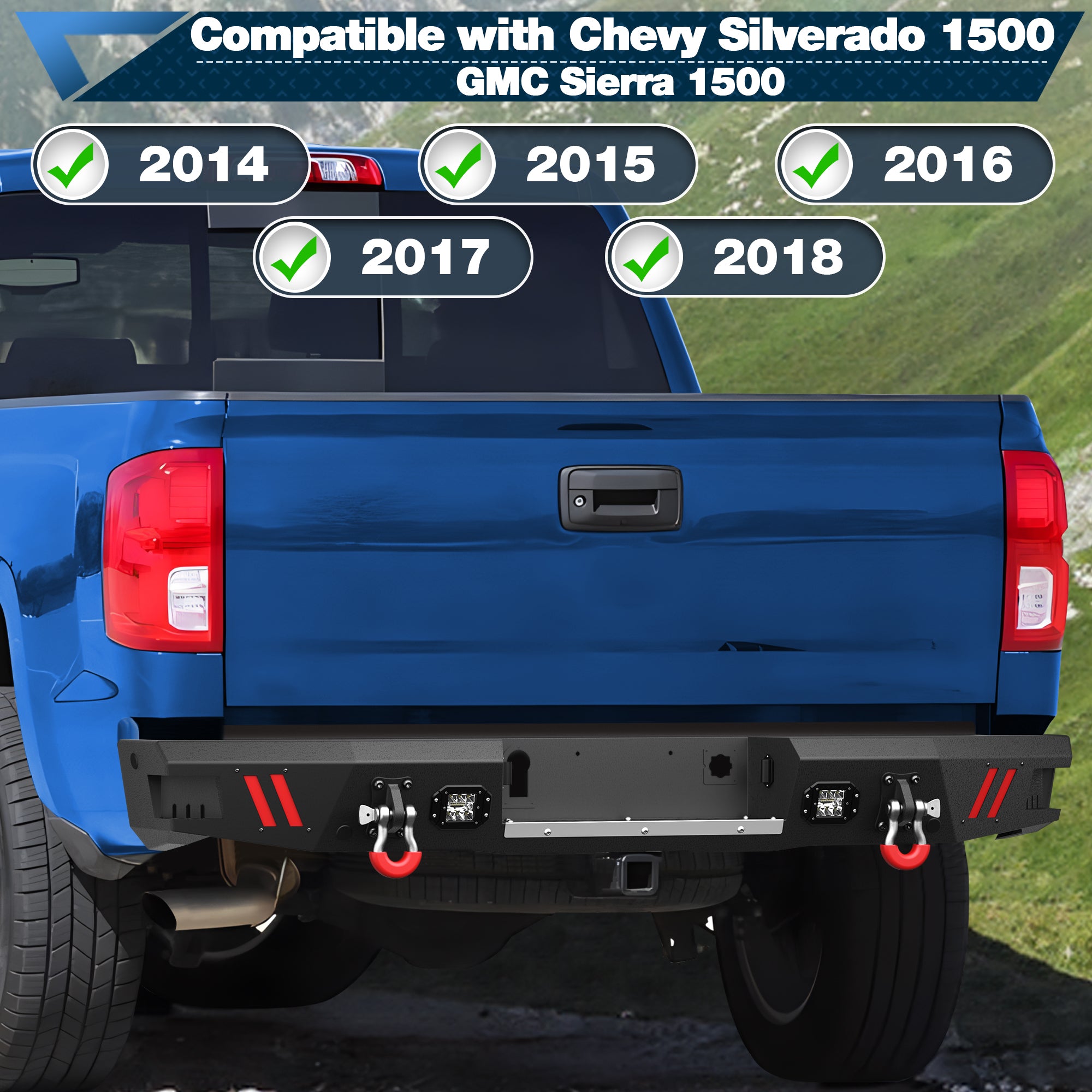 Truck Rear Bumper Fit Chevy Silverado 1500 / GMC Sierra 1500 (2007-2013)