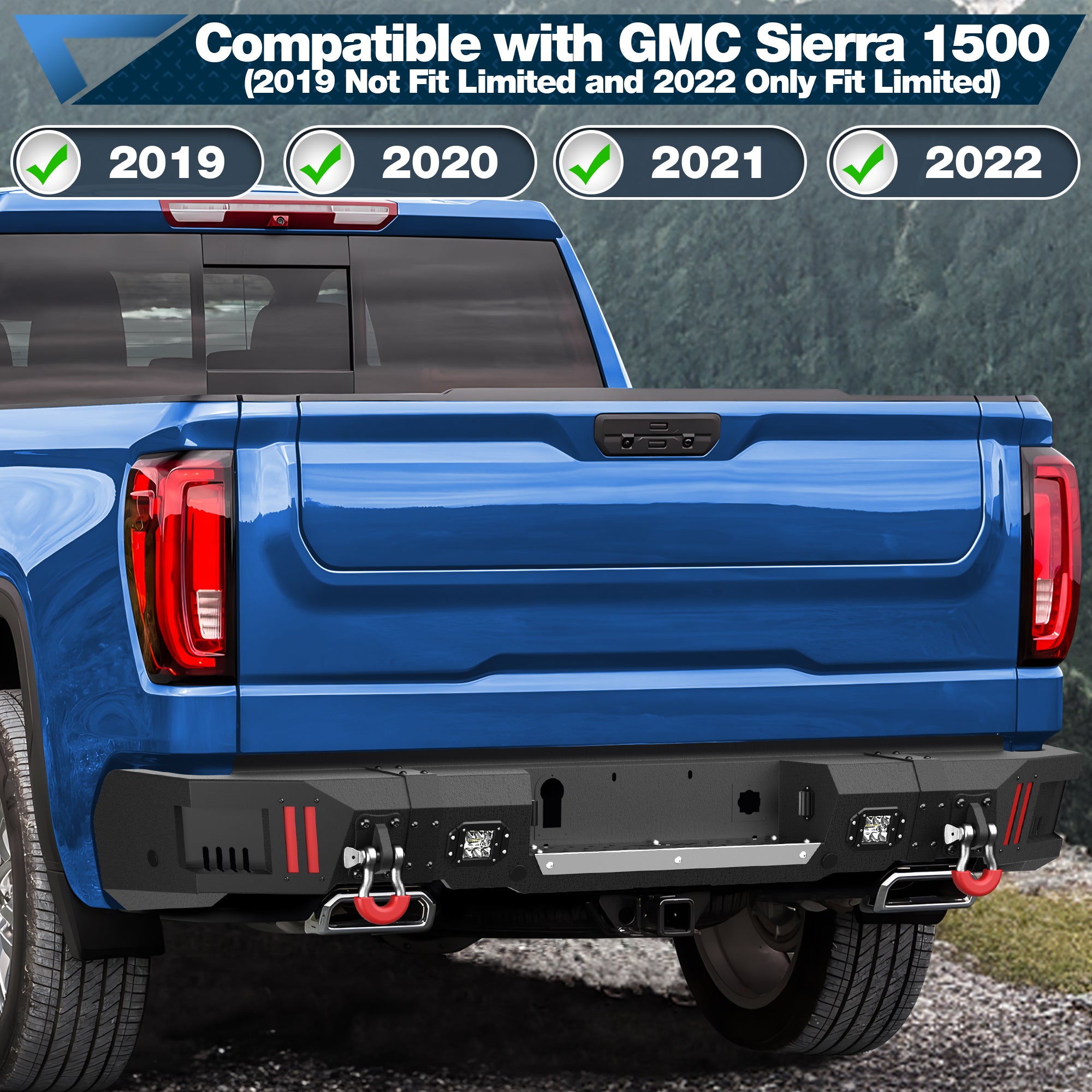 for Sierra 1500 Pickup Truck Front Bumper and Rear Bumper for 2019 2020 2021 2022 GMC Sierra 1500 - POFENZE