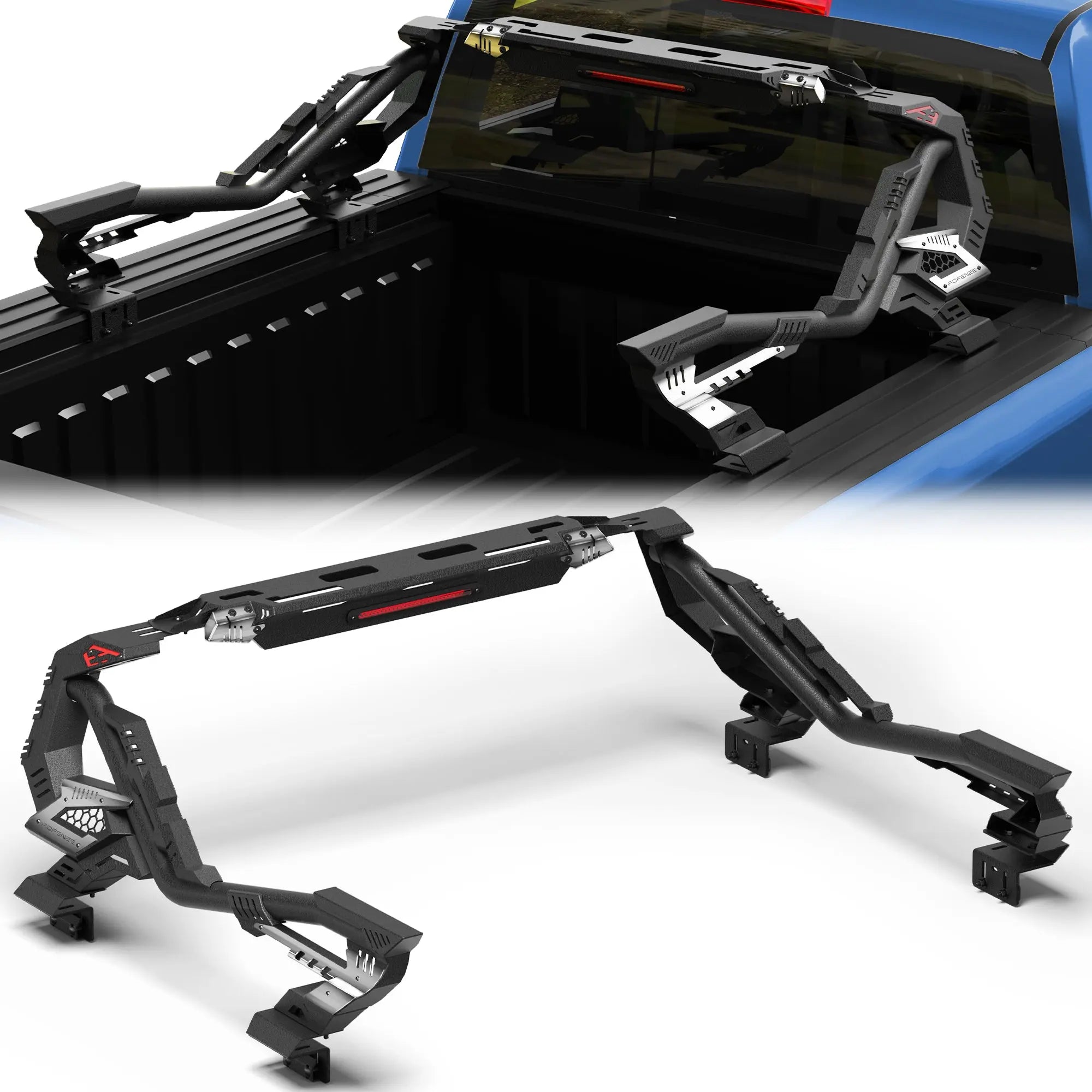 Adjustable Truck Roll Bar 59.84"–65.35" Heavy Duty Pickup Truck Roll Bar for Full Size Trucks POFENZE 