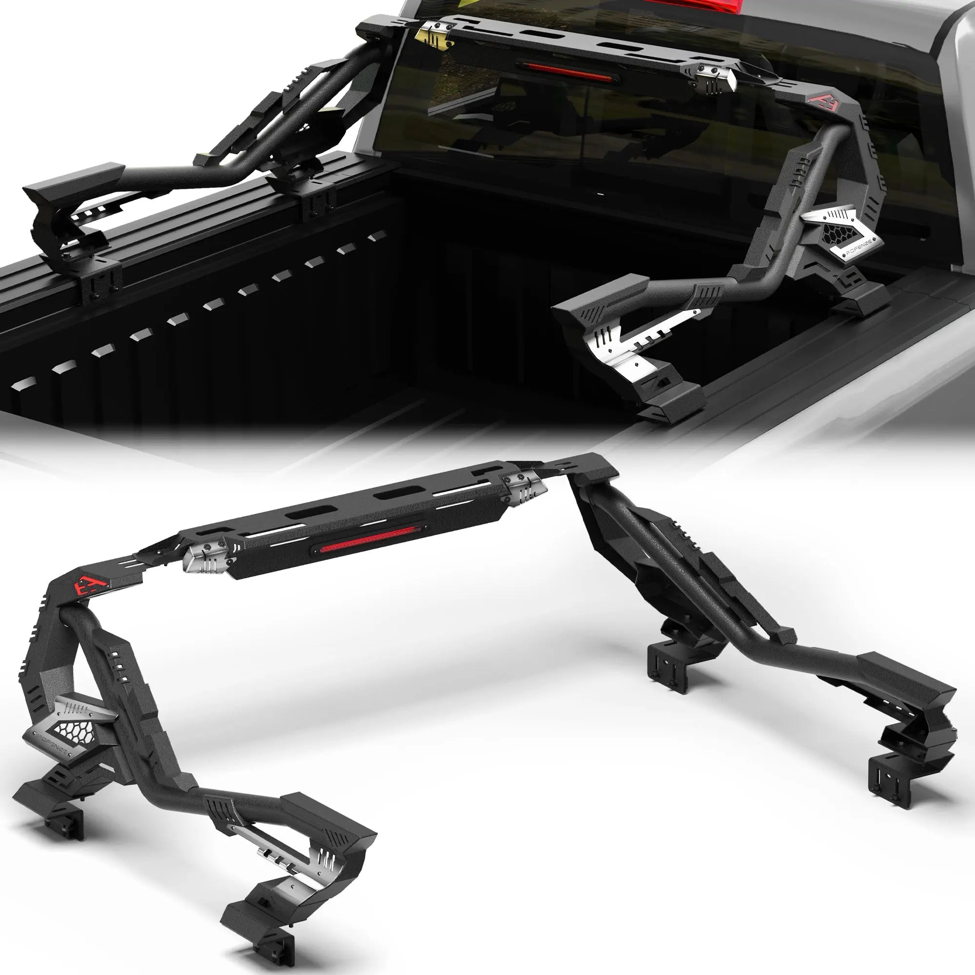 Adjustable Truck Roll Bar 59.84"–65.35" Heavy Duty Pickup Truck Roll Bar for Full Size Trucks POFENZE 