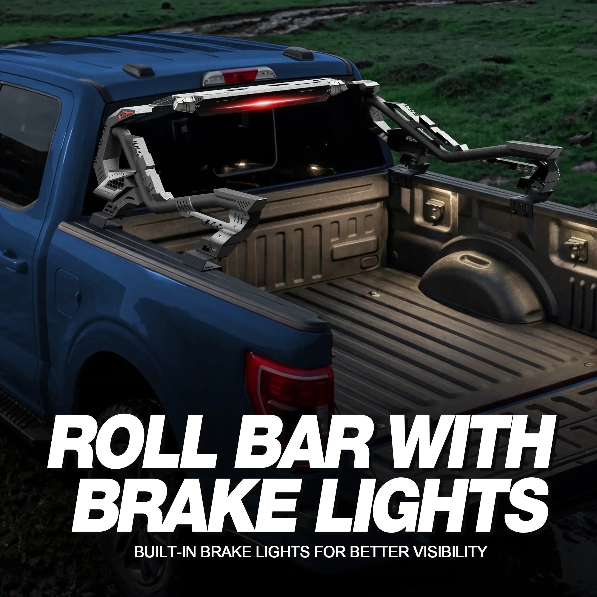 Adjustable Truck Roll Bar 59.84"–65.35" Heavy Duty Pickup Truck Roll Bar for Full Size Trucks POFENZE 
