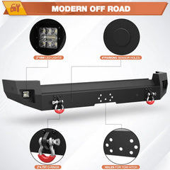 Aftermarket Bumper For 2007-2008-2009-2010-2011-2012-2013-2014 Toyota FJ Cruiser Rear Bumper Car Steel Bumper Heavy Duty Construction - POFENZE