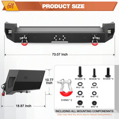 Aftermarket Bumper For 2007-2008-2009-2010-2011-2012-2013-2014 Toyota FJ Cruiser Rear Bumper Car Steel Bumper Heavy Duty Construction - POFENZE