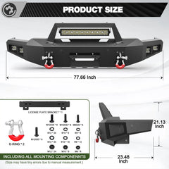 Aftermarket Truck Bumpers For 2023 2024 2025 Ford F250/F350/F450 Super Duty Front Bumper with Winch Plate - POFENZE