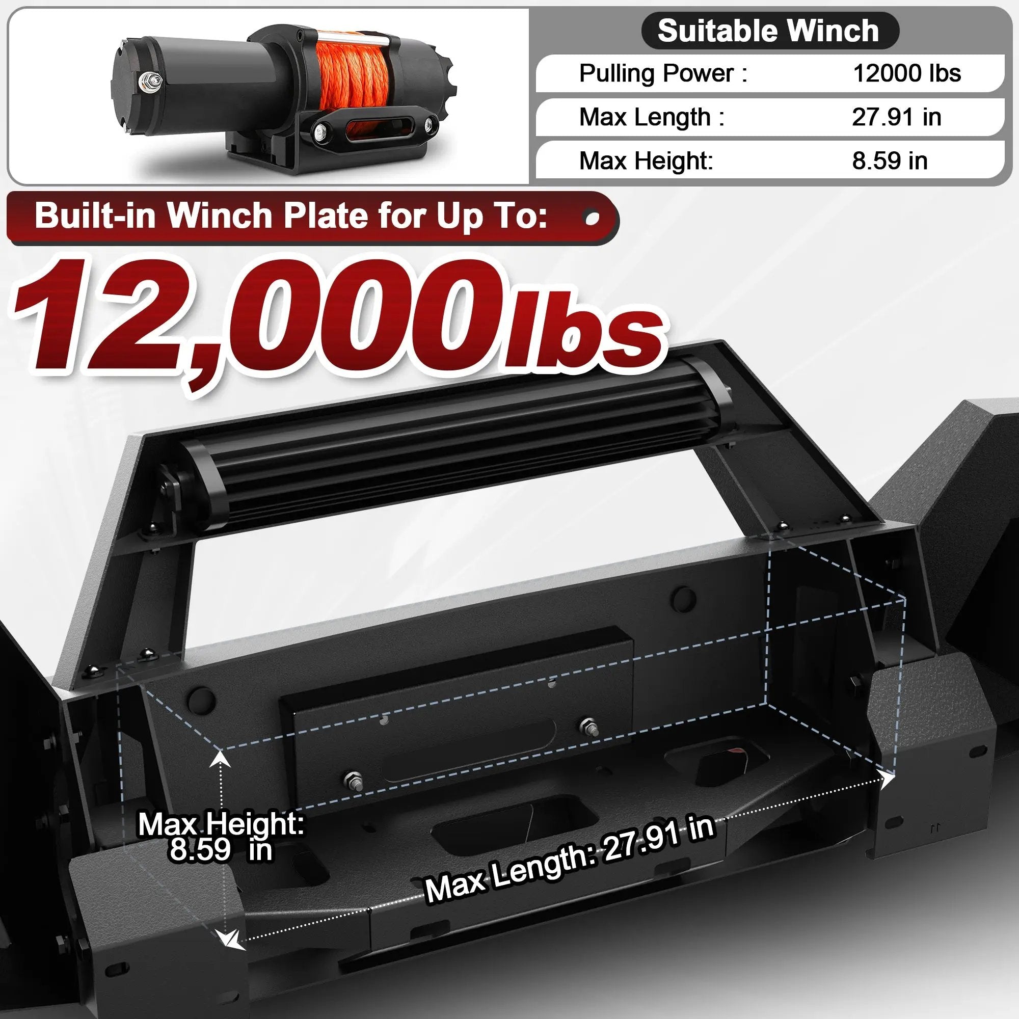 Aftermarket Truck Bumper Front Bumper for Chevrolet Colorado 2015-2022 (Exclude ZR2) - POFENZE