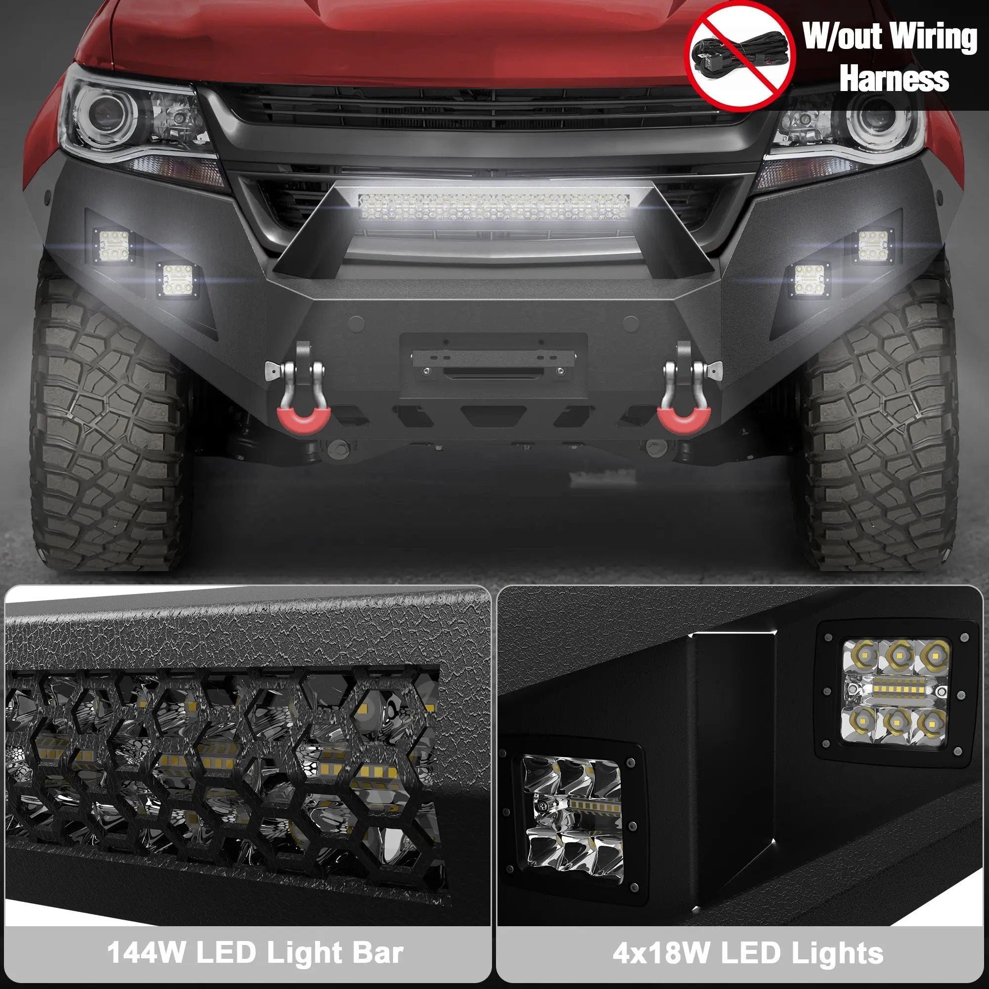 Aftermarket Truck Bumper Front Bumper for Chevrolet Colorado 2015-2022 (Exclude ZR2) - POFENZE