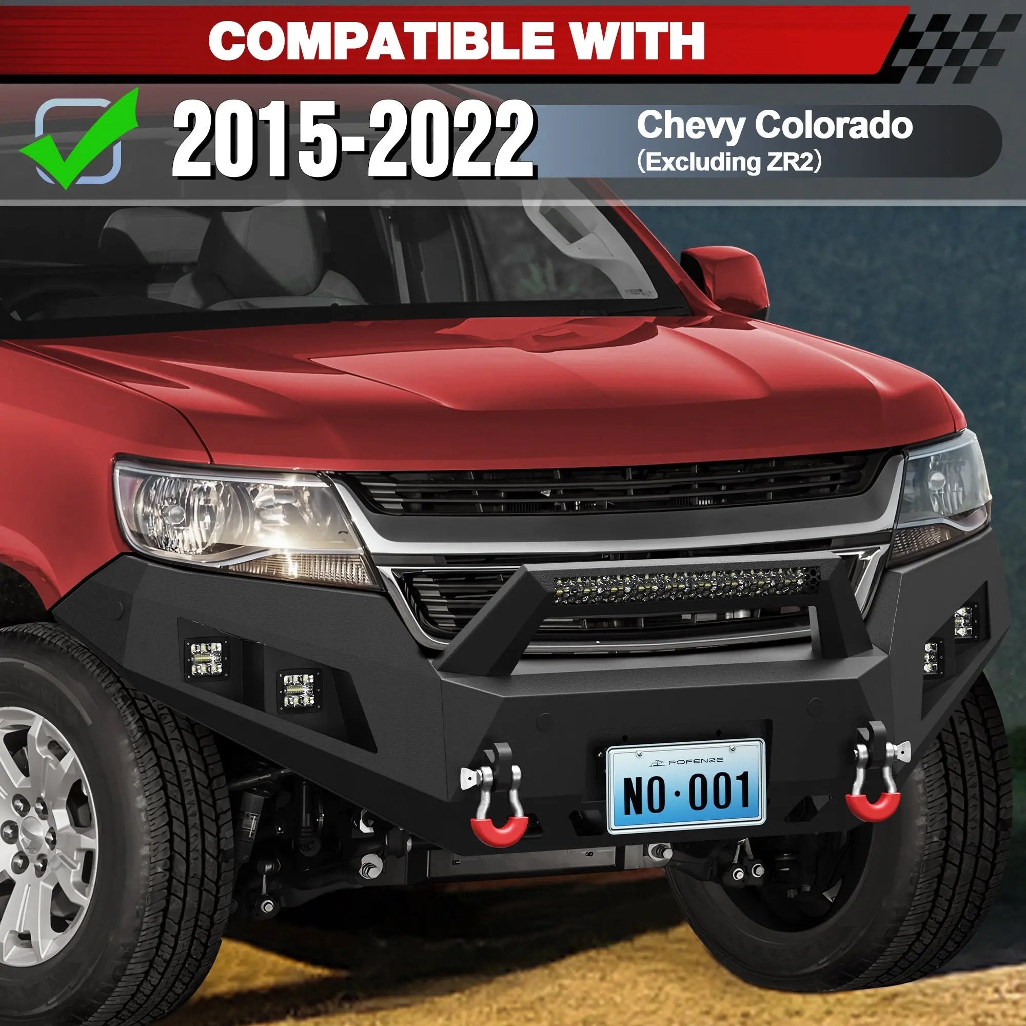 Aftermarket Truck Bumper Front Bumper for Chevrolet Colorado 2015-2022 (Exclude ZR2) - POFENZE