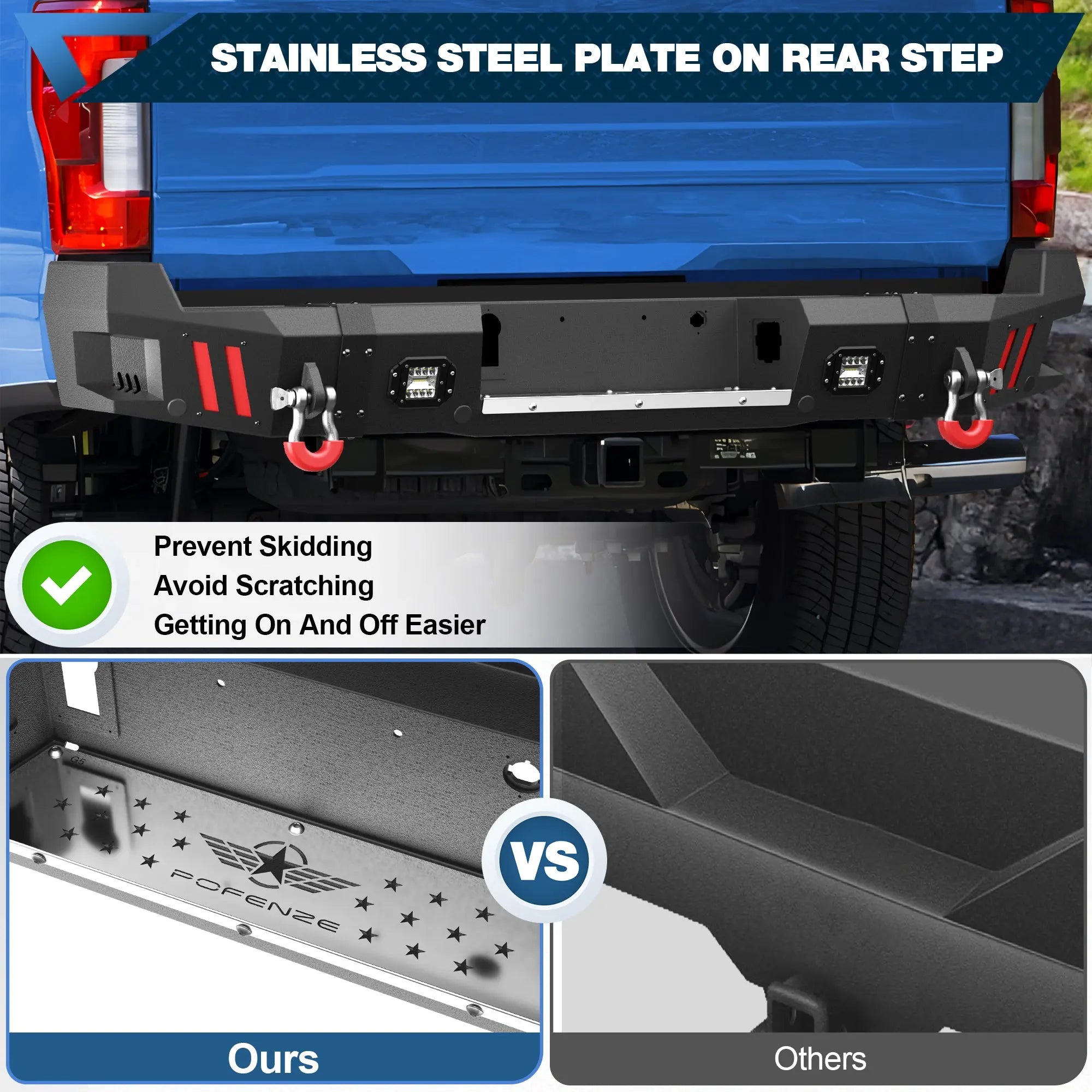 Aftermarket Truck Bumpers Rear Bumper for 2017-2025 Ford F250/F350/F450 - POFENZE