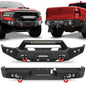 Bumper Set for 2021-2025 Ram 1500 TRX Pickup, w/Winch Plate, LED Lights, D-rings and License Plate Bracket (Ram 1500 TRX only) POFENZE